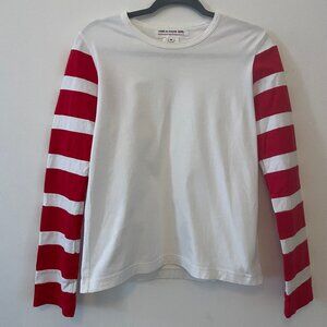 Comme Des Garcons Stiped Sleeve Top